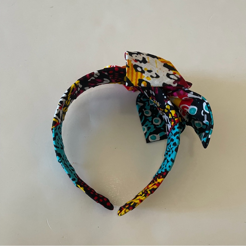 African Print Ankara Multicolor Handmade Flower Detail Colorful Cotton Headband